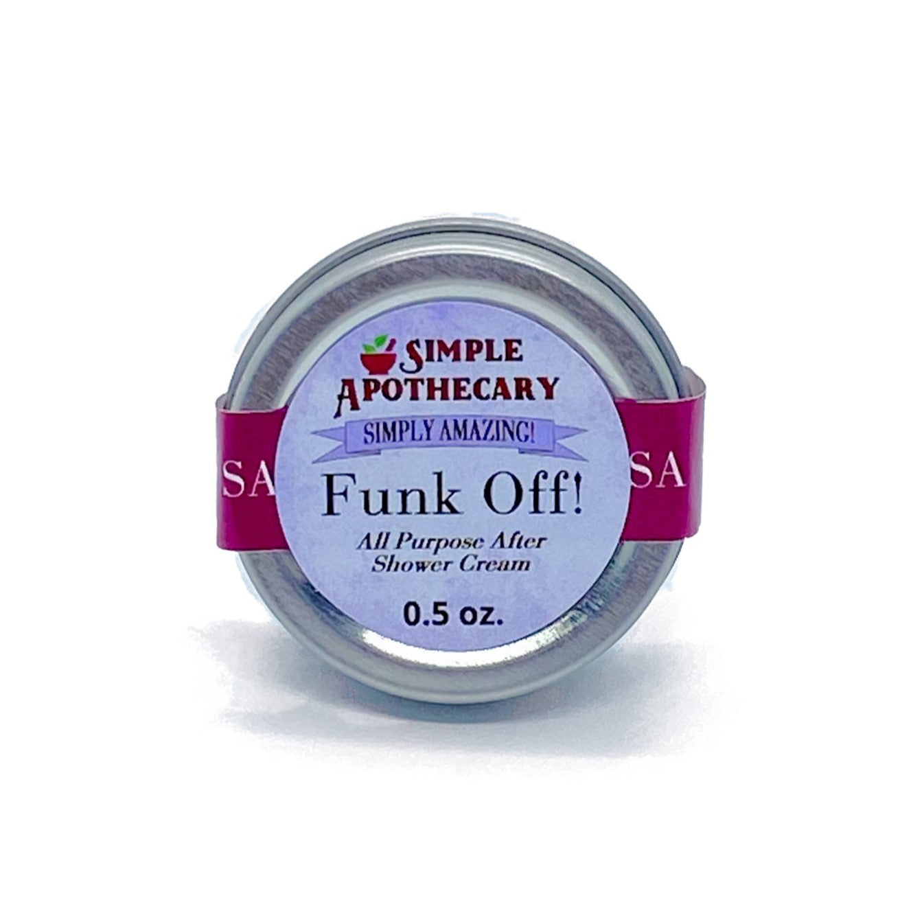 Funk Off 0.5 oz trial-size container makes for easy travel.
