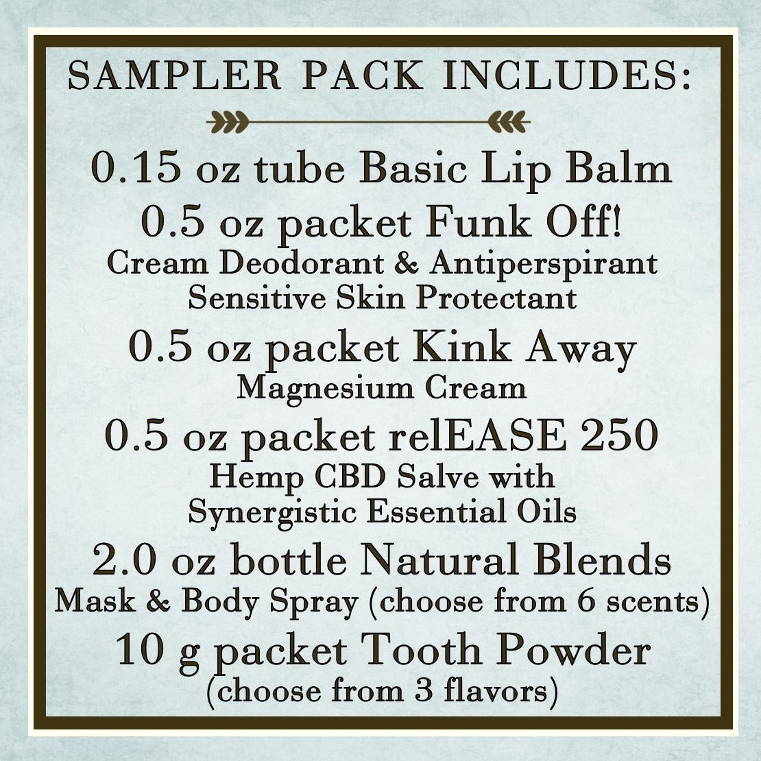 Sampler Pack- info